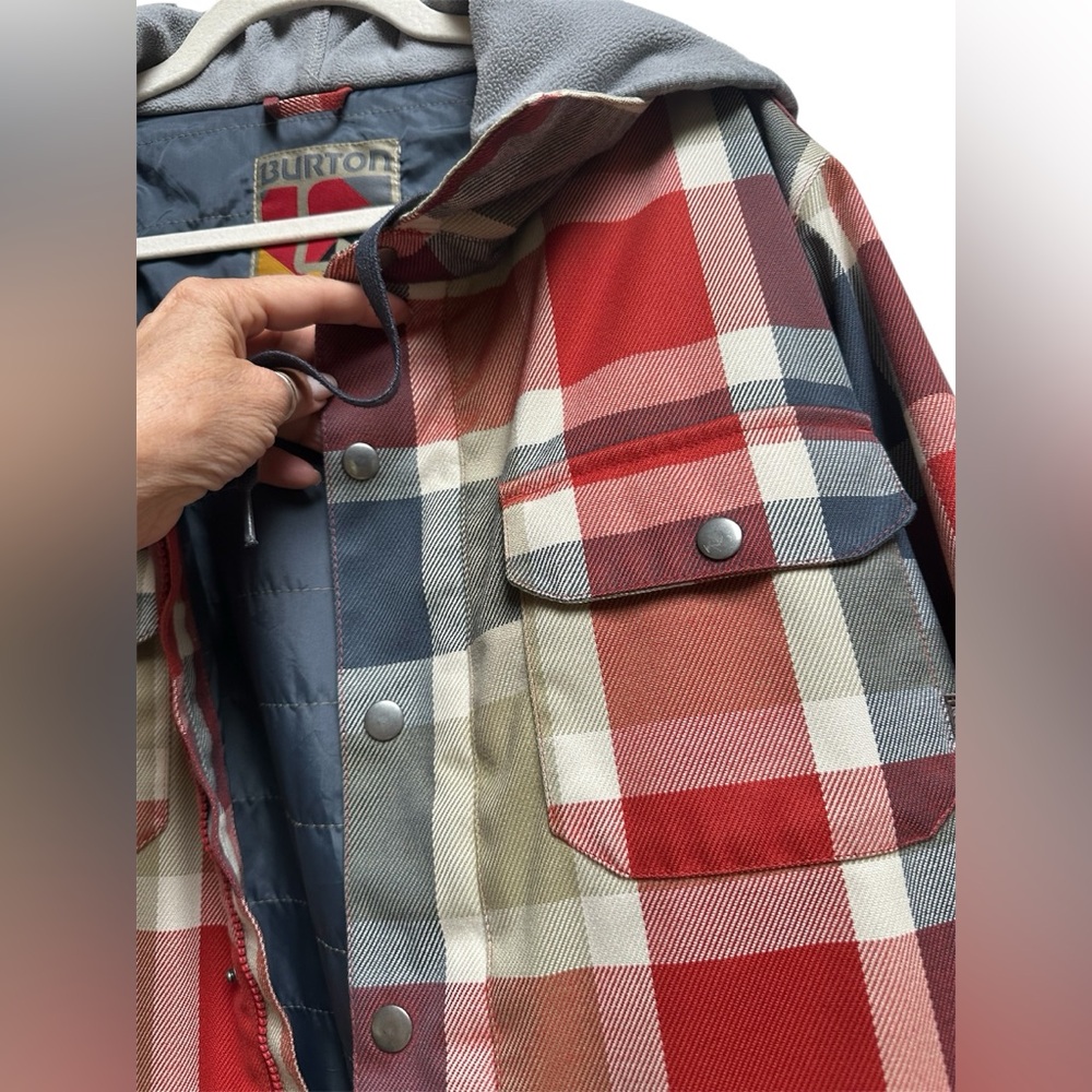Burton Snowboard Multicolor Plaid Jacket with Hood - Picture 3 of 9